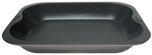 Zenker Braad- en ovenschaal (28 x 4 x 23 cm) speciale koeken, rechthoekige ovenvorm met antiaanbaklaag, bakplaat voor knapperig braden en sappige ovenschotels (kleur: zwart), hoeveelheid: 1 stuk