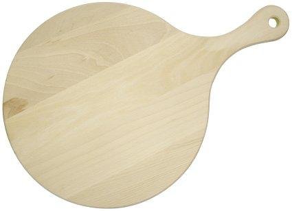 Fackelmann 31760 pizzaplaat met handgreep, diameter 30 cm, hout, bruin, 23,5 cm