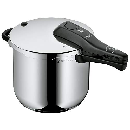 WMF Perfect snelkookpan, inductie, 6,5 l, stoomkookpan, Cromargan gepolijst roestvrij staal, 2 kookstanden, eenhands-kookstandregelaar