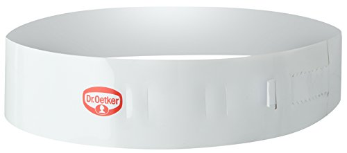 Dr. Oetker Taartring Ø 20 - Ø 27 cm, keukenhulp van kunststof, traploos verstelbaar, perfect geschikt voor gelaagde taarten, eenvoudig en gemakkelijk te verwijderen, (kleur: wit), aantal: 1 stuk