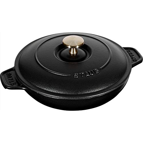 Staub 40509-579-0 ovenschaal, rond 20 cm, 0,75 l met mat zwart email aan de binnenkant van de ovenschaal, zwart