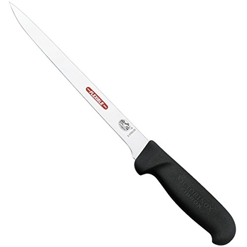 Victorinox Keukenmes fileermes flex Fibrox 20 cm mes, roestvrij staal, zwart, standaard