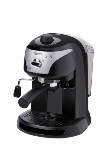 De'Longhi EC221.B Espresso-zeefhouder, espressomachine met melkschuimmondstuk, E.S.E pads, zwart