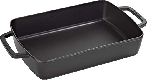 Staub 1303023 ovenschaal 30 x 20 cm, 3,15 l met matzwarte emaillaag binnenin de ovenschaal, zwart