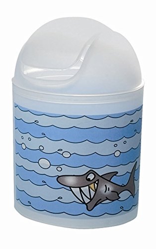 WENKO 18492100 afvalemmer Sharky - kunststof, 5,5 l, Ø 20 x 24 cm, mat