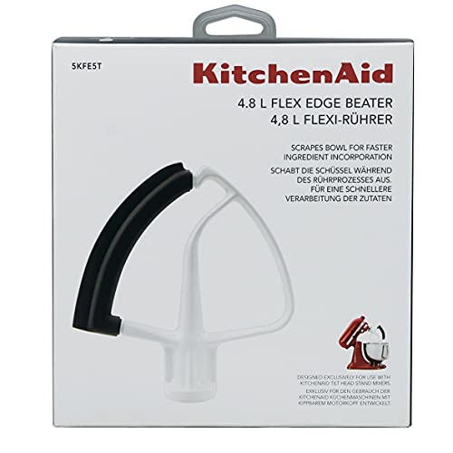 KitchenAid KFE5T Tilt Head Flex Edge beater, staal, zwart, wit