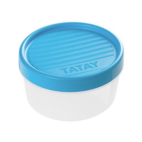Tatay Opslag, luchtdicht, 0,5 liter capaciteit, schroefdeksel, BPA-vrij, geschikt magnetron en vaatwasser, blauw. Afmetingen: 12 x 12 x 6,6 cm