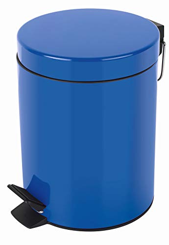 Spirella Cosmetica-emmer "Sydney blauw" vuilnisemmer pedaalemmer afvalemmer - 5 liter - met uitneembare binnenemmer