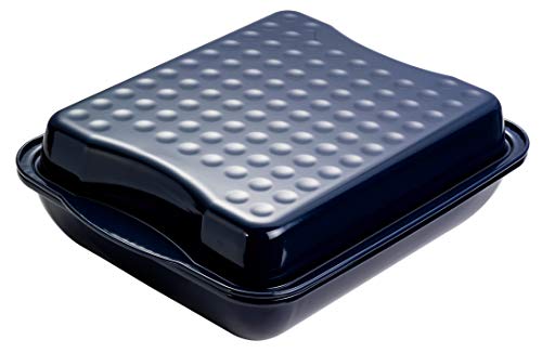 Dr. Oetker Maxi-braadpan met deksel, braad- en ovenschaal van hoogwaardig plaatstaal met email, hoekige vorm van snij- en krasbestendig plaatstaal - vaatwasmachinebestendig, aantal: 1 stuks