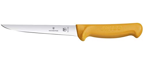 Victorinox Keukenmes Swibo uitbeenmes normaal geslepen geel 16 cm lemmetlengte mes, nylon, zwart