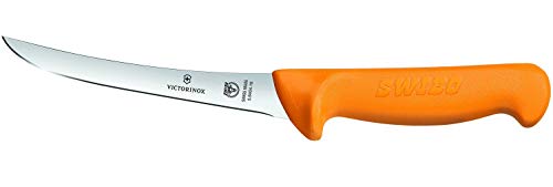 Victorinox Keukenmes Swibo uitbeenmes normaal geslepen half-flex geel 16 cm lemmetlengte mes, nylon, zwart