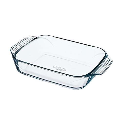 Pyrex - Onweerstaanbaar - Rechthoekige glazen ovenschaal, transparant, 31 x 20 cm