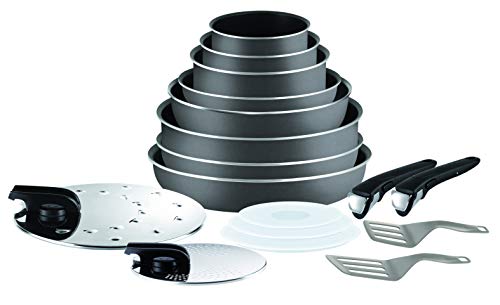 Tefal, L2049002, Ingenio 5 Essential, Pannen en Potten Set, 17-Delig, Antraciet