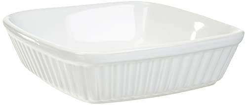 Vierkante ovenschaal Home 0, 16 x 16 x 4 cm, keramiek, wit