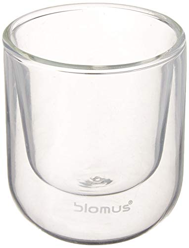 blomus -NERO 63652 Espresso-glazen van glas, 50 ml inhoud, dubbelwandig thermoglas, vrij zwevend / zwevend effect, vaatwasmachinebestendig, hoogwaardig (H / B / D: 6,5 x 6 x 6 cm, glas, set van 2