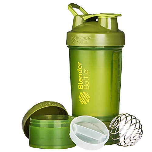 Blender Fles ProStak - 22oz Protein Shaker Cup Water Bottle incl 150cc en 100cc Pot, Moss, 650 ml