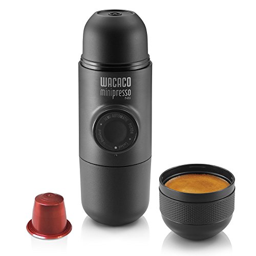 WACACO Minipresso NS, Draagbaar Espressomachine, Handmatige Koffiezetapparaten Compatibel met NS-Capsules (Originele Nespresso-Capsules en Compatibles), Draagbare Koffiemachine voor Fietsen, Kamperen
