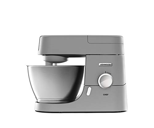 Kenwood Chef KVC3110S Keukenmachine, 4.6 L Roestvrijstalen Mengkom, Interlock Veiligheidssysteem, Metalen Body, Inclusief 3-Delige Accessoire Set en Acryl Blender Accessoire, 1000W, Zilver