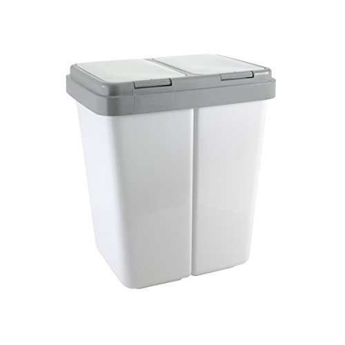 Ribelli® Duo-afvalemmer met twee kunststof bakken, afvalscheidingssysteem 2x ca. 25 L