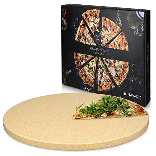 Navaris pizzasteen voor oven XL - Pizzabakplaat van natuursteen - Pizzaplaat voor in de oven of op barbecue - Broodbaksteen - Rond - Diameter 30,5 cm