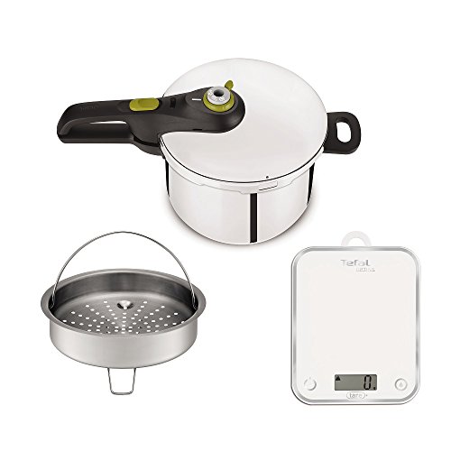 Tefal yy3081fa Secure Neo 5 snelkookpan en keukenweegschaal, roestvrij staal, 45 x 29 x 30 cm