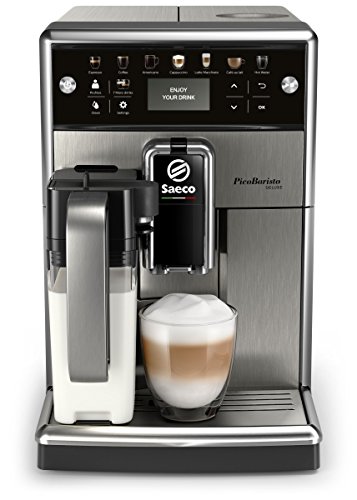 Saeco Espressomachine PicoBaristo Deluxe - 13 Koffievariëteiten - 4 gebruiksprofielen - Geintegreerde melkbeker - Keramische molen - Aanraakdisplay - Afneembare zetgroep - RVS - SM5573/10