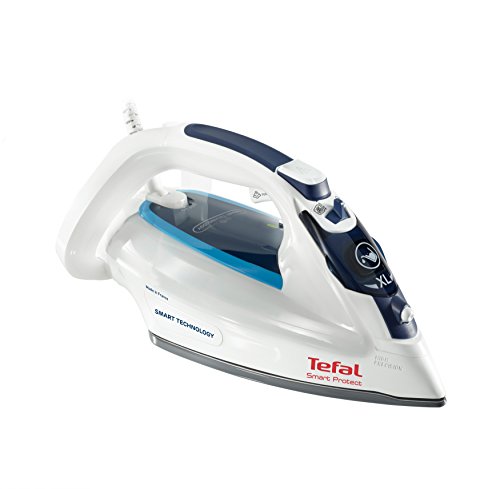 Tefal Smart Protect FV4980 Stoomstrijkijzer (2600 Watt, extra stoomstoot 180 g/min, 0,27 liter) wit/blauw