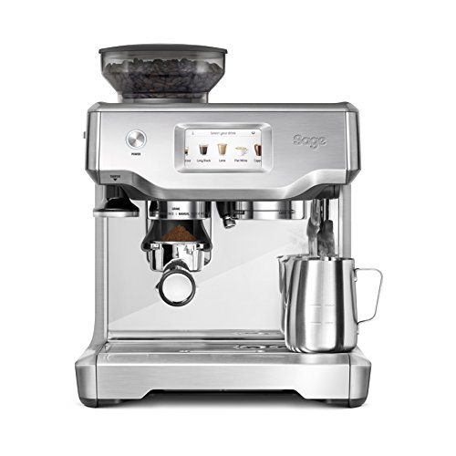 Sage Appliances SES880 the Barista Touch, Espresso machine, Brushed Stainless Steel, handmatig aanstampen, automatisch melkschuim