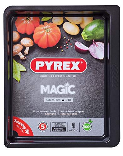 Pyrex MG40RR6 Ovenschaal, Metaal, Zwart, 40x31cm