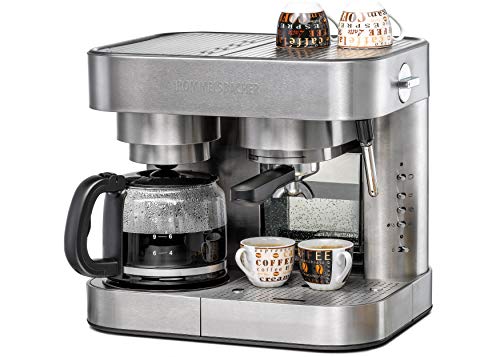 Koffie/Espresso Center EKS 3010 ElPresso Duo deluxe – roestvrij staal, koffiezetapparaat, zeefdrager, mondstuk voor melkschuim/warm water, programmeerbare kopjesinhoud