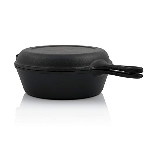 BBQ-Toro Gietijzeren pan, 3,5 liter, zwart, met deksel