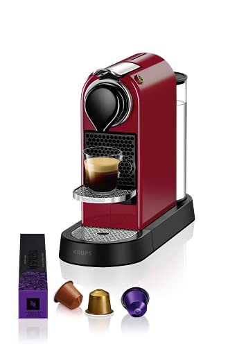 Krups Nespresso CitiZ XN7415 espressomachine - Cherry red - Compact design -  2 koffievolumes - 19 bar -  Snelle opwarming