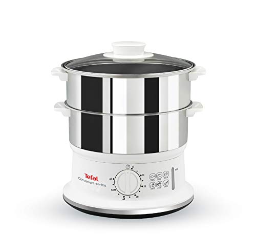 Tefal VC1451 Convenient Series Inox, stoompan van roestvrij staal, timer met automatische uitschakeling, zichtbare waterstand, inhoud 6 l