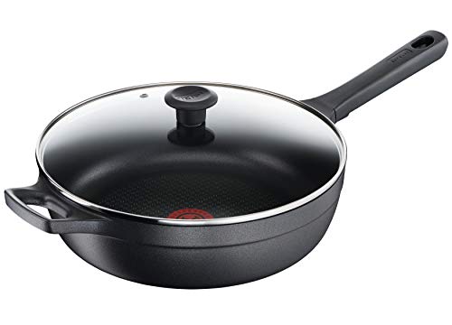 Tefal Trattoria G60537 stoofpan | 28 cm | gegoten aluminium | goede warmte-opslag | ideaal voor stoofgerechten | antiaanbaklaag | voor zacht | vetvrij koken | geschikt voor inductie, zwart