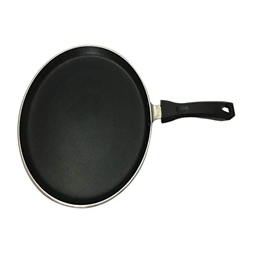 YADNESH Nonstick Dosa pan Crêpe Pannenkoek Pan Tawa Indiase Stijl Ronde Griddle Non-Stick Griddle Dosa Pan Kookgerei Pan Dosa Platte Tava Bakplaat Dikte 4 mm Maat 11 Inch (Zwarte Kleur)