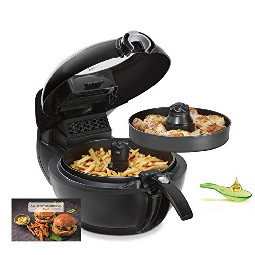 Tefal YV9708 ActiFry Genius XL 2-in-1 friteuse zonder olie, Dual Motion technologie, capaciteit XL, 9 programma's, vaatwasmachinebestendig voor maximaal 1,7 kg braden, twee kookzones, gezonde keuken