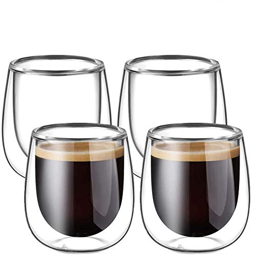 Glastal 120 ml dubbelwandige espressokopjes espresso glas set van 4 thermoglas koffieglas drinkglazen