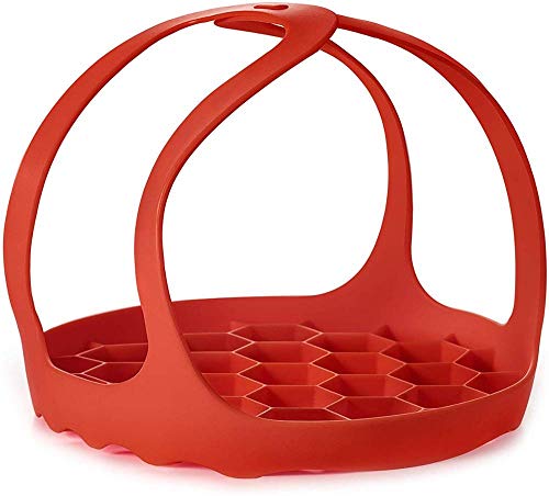 SYCASE Snelkookpan Sling Draagbare Nonstick Siliconen Bakvormen Sling voor Instant Pot 6 Qt/8Qt, anti-brandende bakvormen Lifter Steamer Rack, vaatwasmachinebestendig (rood)