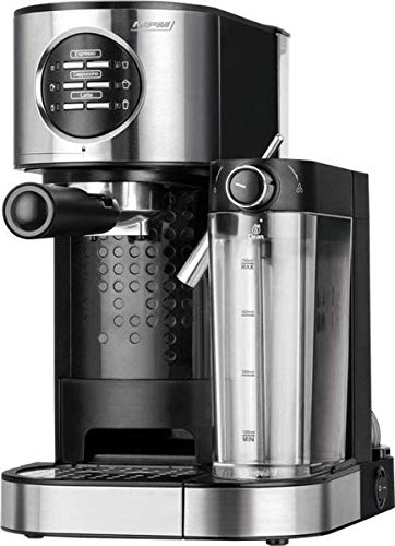 MPM MKW-07M koffiezetapparaat Express, 15 bar, voor espresso en cappuccino, warmhoudcontainer 0,7 l, opwarming kopjes, roestvrijstalen afwerking, waterreservoir 1,2 l, demonteerbaar, 1470 W
