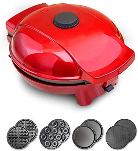 ZXLRH Wafelijzer, 4-in-1, multifunctioneel, wafelijzer, voor lente, wafelmachine, wafelmachine, uitneembare bakplaat