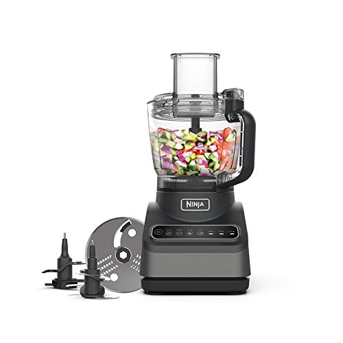 Ninja Keukenmachine met 4 automatische programma's; chop, puree, slice, mix en 3 handmatige snelheden, 2,1L kom, hakken, snijden en deegmessen, 850W, vaatwasmachinebestendig onderdelen, zwart BN650UK