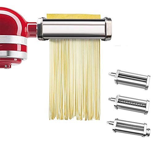aikeec Pastaroller & snijder hulpstuk voor staande mixers van Kitchen Aid, pastaset accessoires, pastaroller/spaghetti snijder/fettuccine snijder