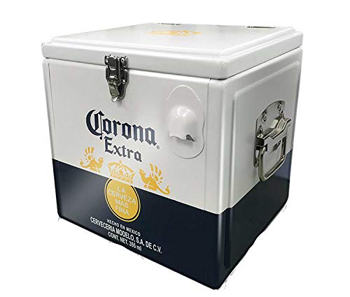 Officiële Corona [12 biercapaciteit - 12 l] sterke aluminium retro koelbox (met handgrepen en flesopener)