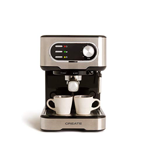 IKOHS THERA Easy Latte koffiezetapparaat, halfautomatisch, 20 B, voor espresso, cappuccino, macchiato, 1100 W, draaibare stoomstrijkijzer, inhoud 1,5 l, afneembare druppelbak, verwarmingsplaat