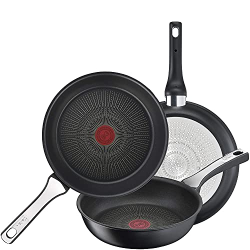 Tefal Unlimited ON G25991 koekenpannenset 20/24/28 cm - 100% veilige coating - Thermo-Signal voor perfecte resultaten