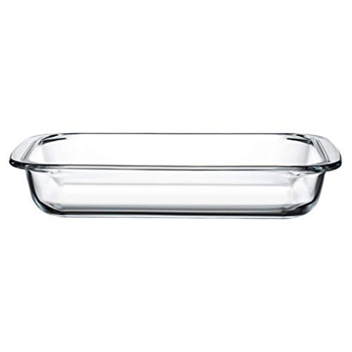 HEMOTON Helder glas ovenschotel gehard hittebestendig langwerpige glazen bakplaat rijstvoedingsplaat ovenschaal voor magnetron 1L