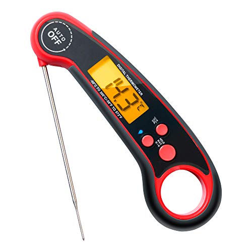 Vleesthermometer, digitale grillthermometer, instant read, keukenthermometer, IPX7 waterdicht, LCD-braadthermometer, huishoudthermometer, ideaal voor keuken, barbecue, braden, grill, olie