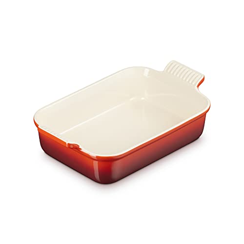 Le Creuset Heritage rechthoekige schaal, aardewerk, 26 cm, 2,4 liter, kersenrood