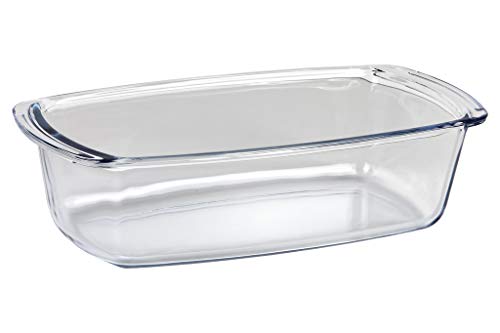Smalle ovale ovenschaal van glas, inhoud 1800 ml: 27 x 14 x 7,2 cm, gewicht: 800 g, ovaal, smal, model Baritina
