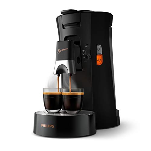 Philips Senseo Select Koffiepadapparaat - 3 Koffievariaties (Mild, Sterk of Krachtige Espresso) - Zet 1 of 2 Kopjes Tegelijk - 0.9 Liter Waterreservoir - Verstelbare tuit - Deep Black - CSA240/60